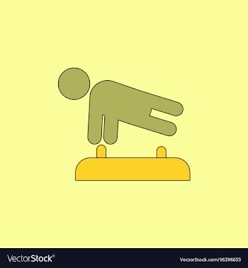 Shows a gymnast performing acrobatic movements vector image