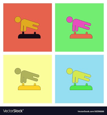 Shows a gymnast performing acrobatic movements vector image