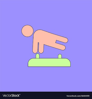 Shows a gymnast performing acrobatic movements vector image