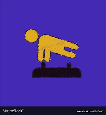 Shows a gymnast performing acrobatic movements vector image