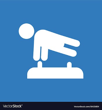 Shows a gymnast performing acrobatic movements vector image