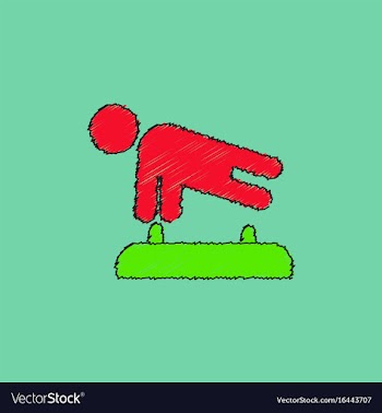 Shows a gymnast performing acrobatic movements vector image