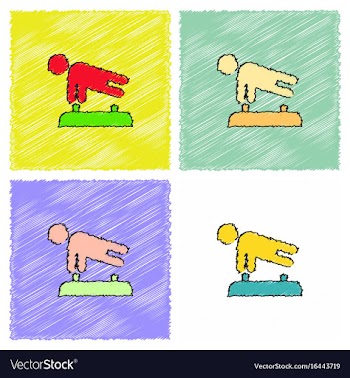 Shows a gymnast performing acrobatic movements vector image