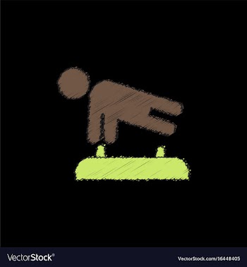 Shows a gymnast performing acrobatic movements vector image