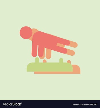 Shows a gymnast performing acrobatic movements vector image