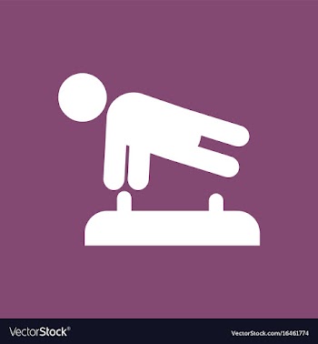 Shows a gymnast performing acrobatic movements vector image