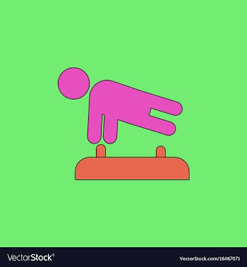Shows a gymnast performing acrobatic movements vector image