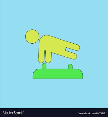 Shows a gymnast performing acrobatic movements vector image