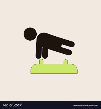 Shows a gymnast performing acrobatic movements vector image