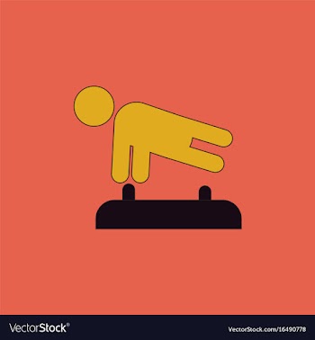Shows a gymnast performing acrobatic movements vector image