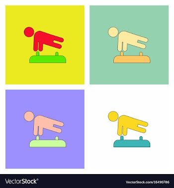 Shows a gymnast performing acrobatic movements vector image