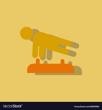 Shows a gymnast performing acrobatic movements vector image