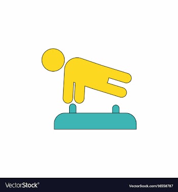 Shows a gymnast performing acrobatic movements vector image