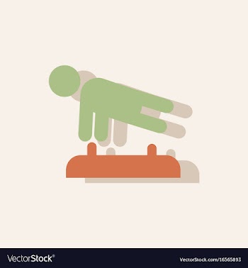Shows a gymnast performing acrobatic movements vector image