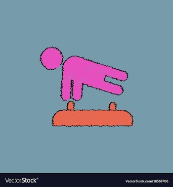 Shows a gymnast performing acrobatic movements vector image