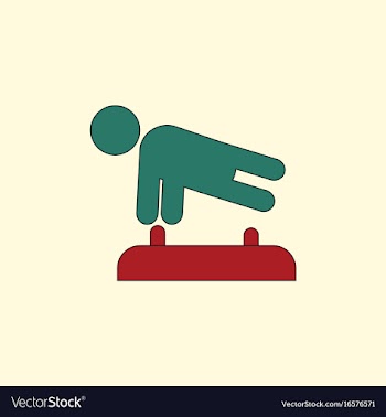 Shows a gymnast performing acrobatic movements vector image