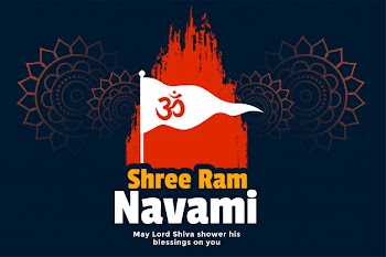 Shree ram navami hindu festival wishes Free Vector