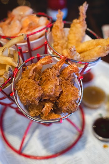 Shrimp dishes in Bubba Gump restaurant 