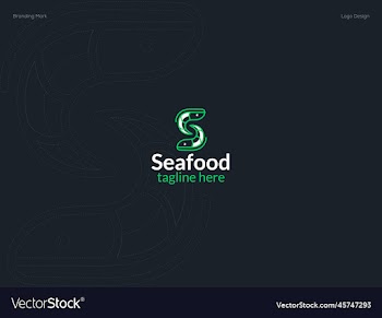 shrimp fish logo design - s letter logo design