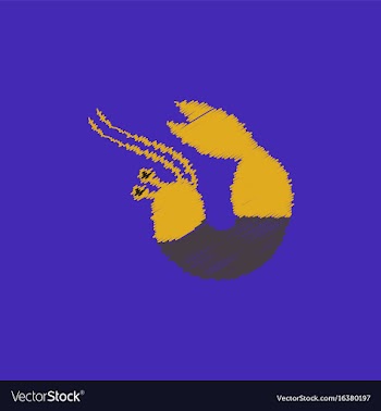 Shrimp in hatching style vector image