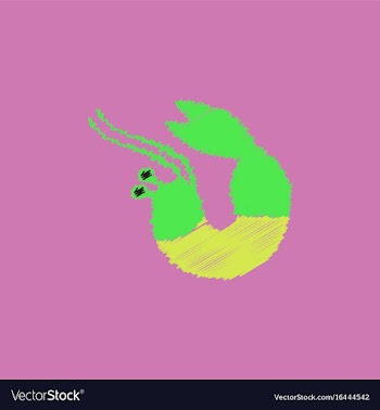 Shrimp in hatching style vector image