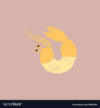 Shrimp in hatching style vector image