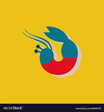 Shrimp in sticker style vector image