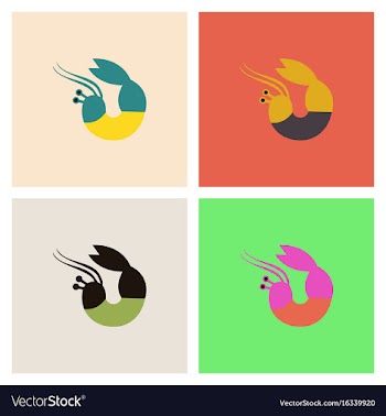 Shrimp set vector image