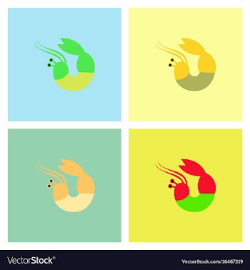 Shrimp set vector image