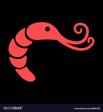 Shrimp silhouette isolated shrimp on background vector image