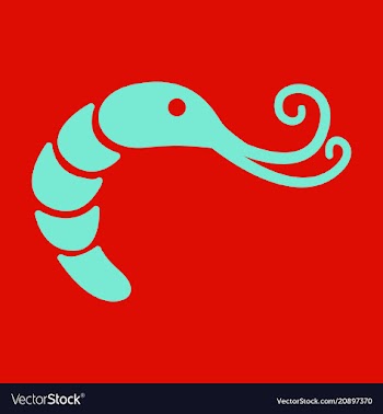 Shrimp silhouette isolated shrimp on background vector image