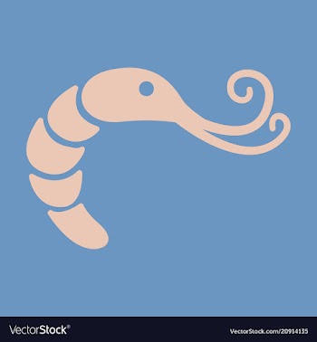 Shrimp silhouette isolated shrimp on background vector image