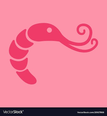 Shrimp silhouette isolated shrimp on background vector image