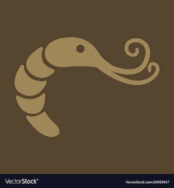 Shrimp silhouette isolated shrimp on background vector image
