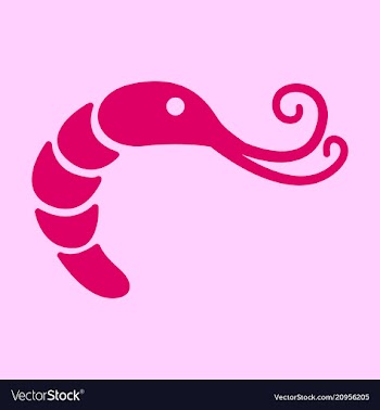 Shrimp silhouette isolated shrimp on background vector image