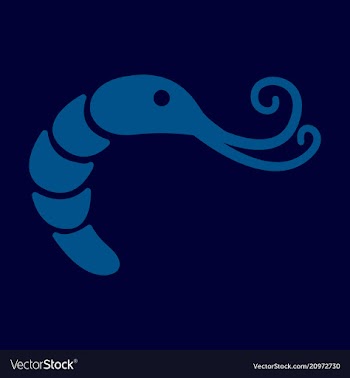 Shrimp silhouette isolated shrimp on background vector image
