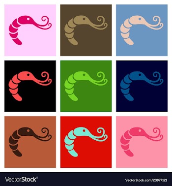 Shrimp silhouette isolated shrimp on background vector image