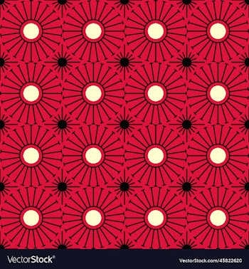 shweshwe sun pattern red