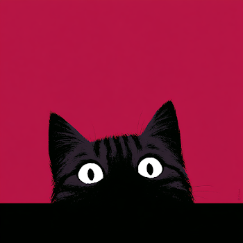 Shy Tabby Cat Silhouette