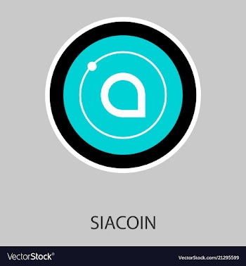 Siacoin blockchain cryptocurrency connected vector image