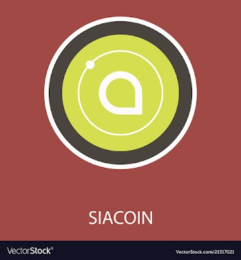 Siacoin blockchain cryptocurrency connected vector image