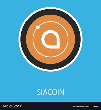 Siacoin blockchain cryptocurrency connected vector image