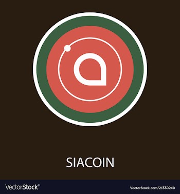 Siacoin blockchain cryptocurrency connected vector image