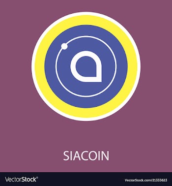 Siacoin blockchain cryptocurrency connected vector image
