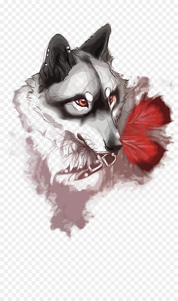 Siberian Husky Gray wolf African wild dog Illustration - Vector hand-painted wolf 