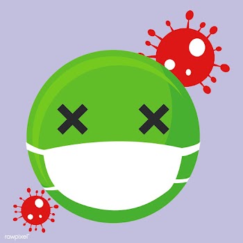 Sick emoji wearing a face mask during coronavirus pandemic illustratio.. | Free  illustration - 2309506