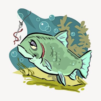 Sick fish collage element, cartoon | Free PSD - rawpixel