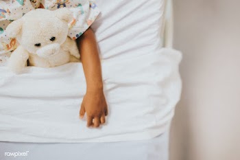 Sick girl in bed social banner template | Free  photo - 2309159