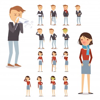 Sick people set Free Vector