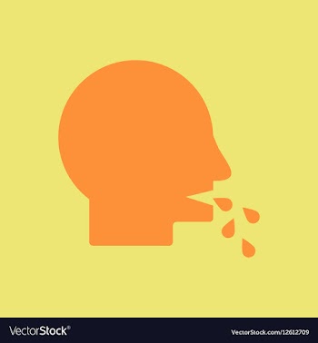Sick person coughs various symptoms of vector image